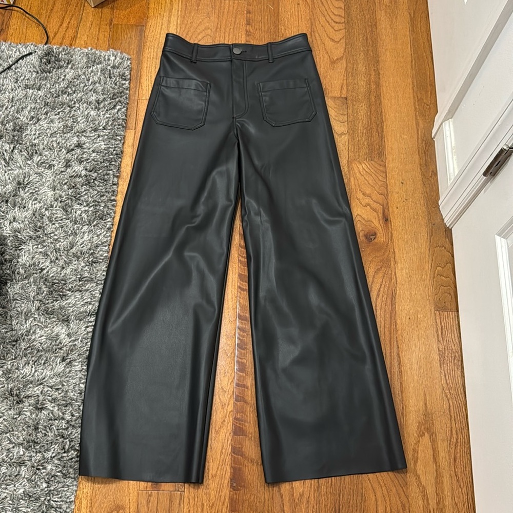 Zara Black Faux Leather Pants